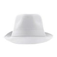thumbnail image 2 of ZACPNCV Men and Women Unisex British Style Solid Color Fedora Hat Sun Hat Hats Men Father's Day Gifts White Free Size, 2 of 5
