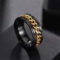 thumbnail image 4 of anillo de dedo con incrustaciones de cadena de acero inoxidable punk para hombre y mujer joyería regalo, 4 of 4
