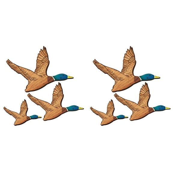 6X 3 Size Mallard Duck Wall Art Wooden Ducks Wall Decor Rustic Flying Birds Wall Decor Carved Wood Wall Art for Home