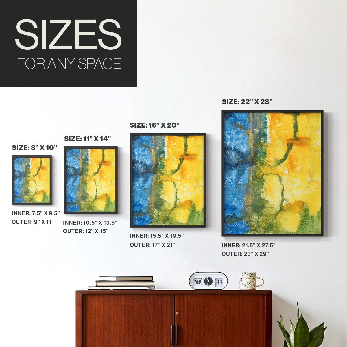 Aquatic Energy I Framed Print in Black Solid Wood Framed Print No Nail Hanging