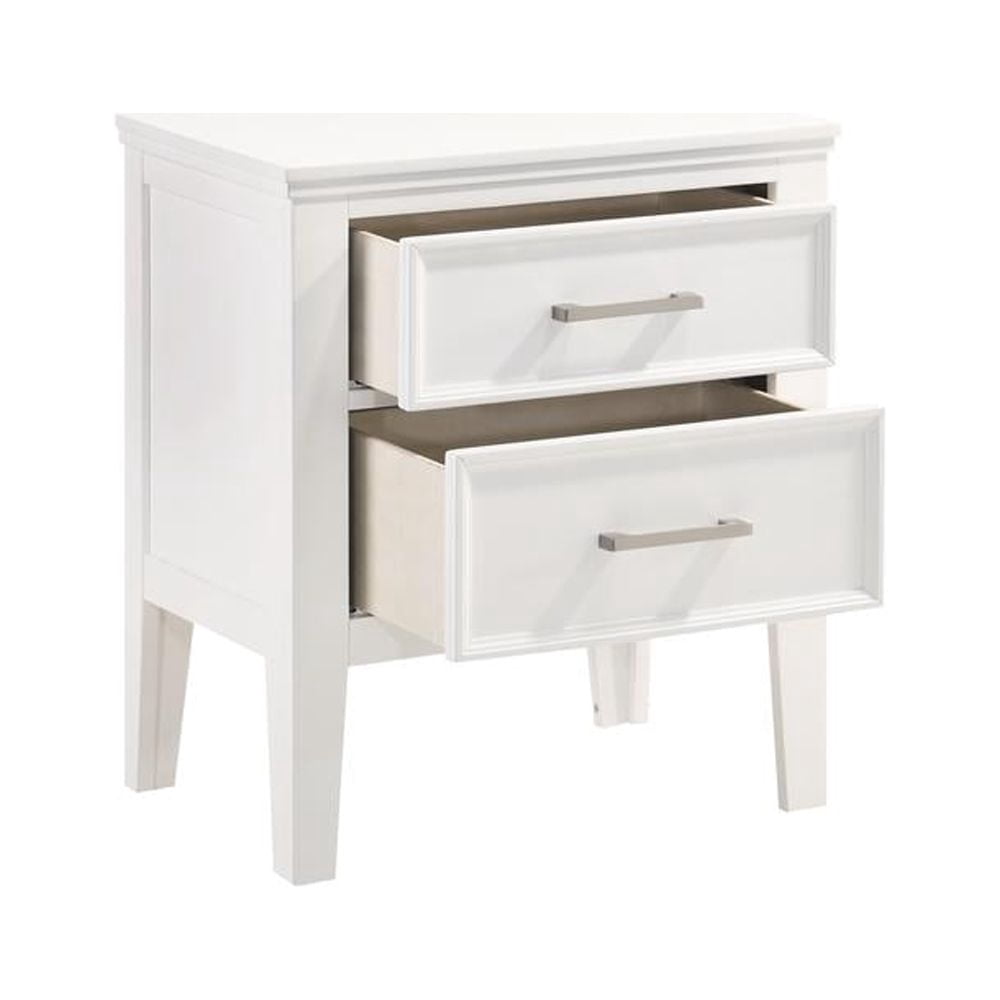 New Classic Furniture Andover Wood Nightstand with 2 Drawers in White
