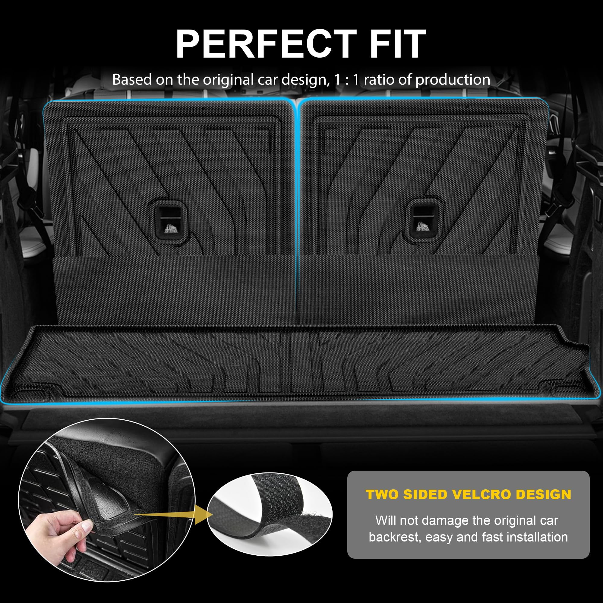 Cargo Liner and Backrest Mats Compatible with 2019-2025 BMW X7 (Not Fit 2021-2022 X7 50i and 2025 40i) - Custom Fit TPE Trunk Liner and Backrest Mats - All Weather Car Mats for X7 2025 2019-2024