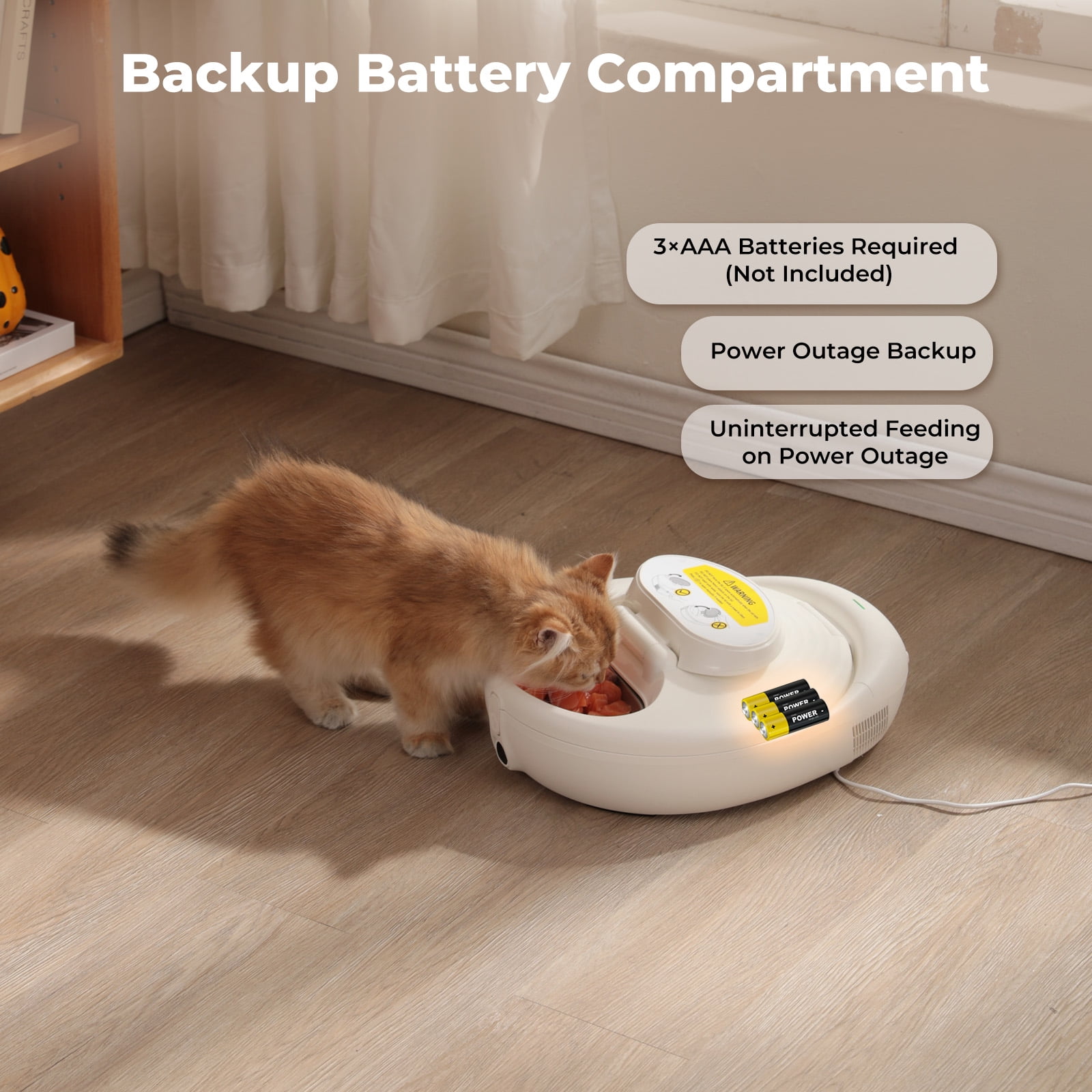 UBPET Smart Automatic Cat Feeder, App Control Dual Temp Cooling & Heating, Wet/Dry/Raw Food, 24H Fresh, 4-Grid Tray, Anti-Pinch, for Cats & Small Dogs 4.4-22 lbs