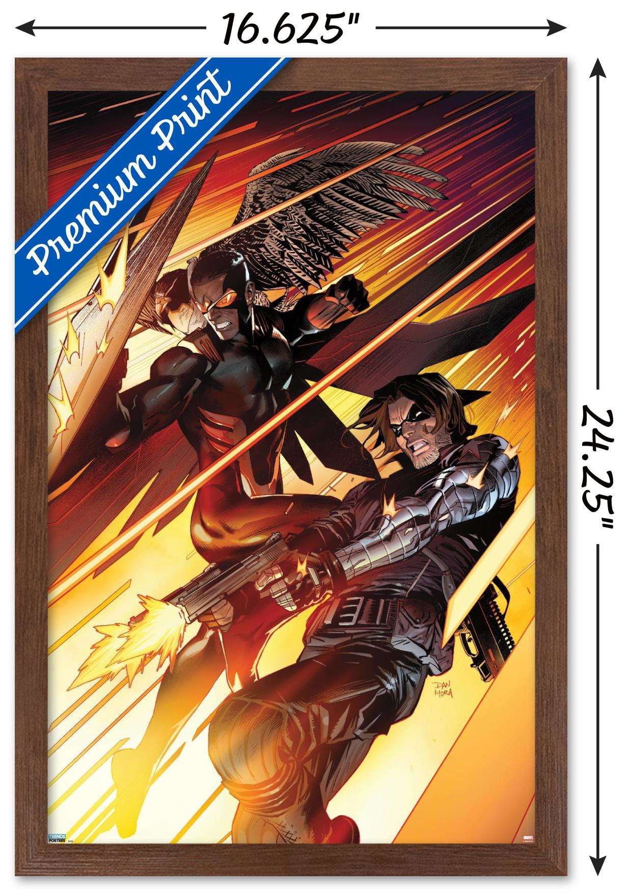 Marvel Comics Falcon and Winter Soldier - Team-Up Wall Poster, 14.725" x 22.375", Framed