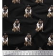 thumbnail image 1 of Soimoi Cotton Voile Fabric Bow,Hat & Pug Dog Print Fabric by The Yard 42 Inch Wide, 1 of 1