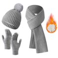 thumbnail image 2 of SUXIAN Womens Scarf Set Lined Knit Hat Scarf Glove Thick Warm GY3 One Size, 2 of 5