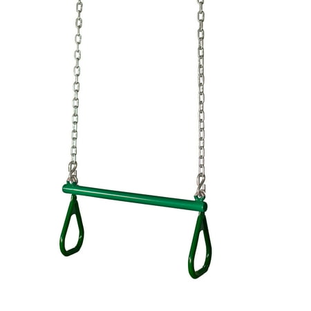 Gorilla Playsets Green 21" Trapeze Bar with Green Rings and Chains