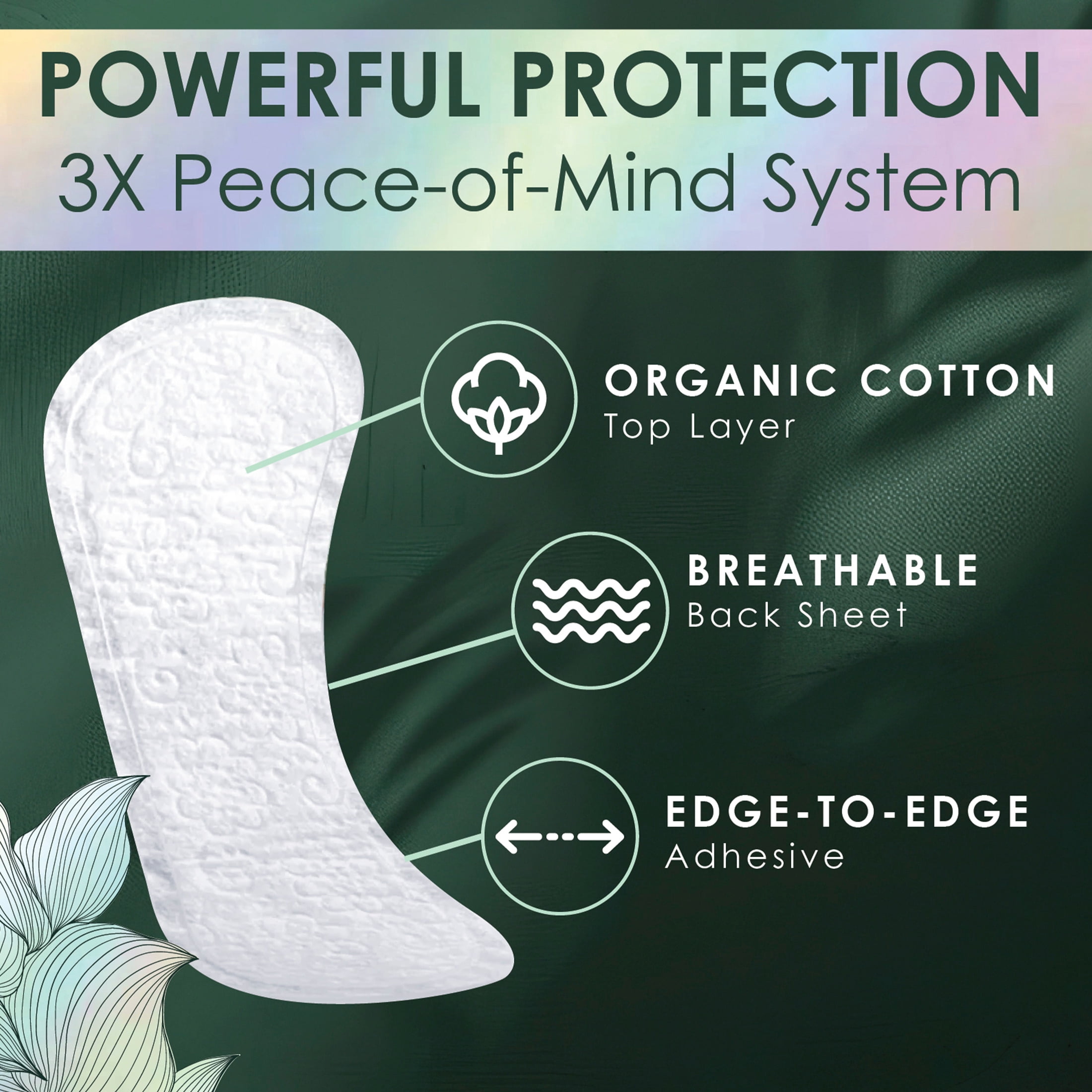 L. Liners for Women, Organic Cotton Top Layer, Regular Coverage, 60 Count