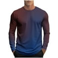 thumbnail image 2 of Royisotas Big and Tall Shirts for Men Winter Athletic Tops Workout Long Sleeve Crewneck Pullover Blue Graphic Mens T Shirts Casual, 2 of 5