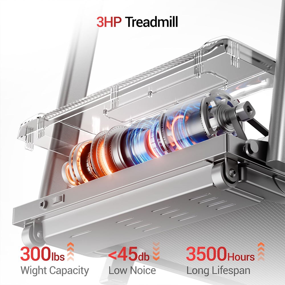 Foldable Treadmill with 12% Incline, 3.0 HP Motor, and LED Display, Low-Noise,Wide Running Surface – Maximum Load 136KG ROBORE SF10