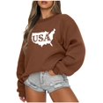 thumbnail image 1 of ICHUANYI Liquidación Moda Mujer Impreso Suelto Manga Larga Blusa Cuello Redondo Casual Tops Sudadera ICHUANYI WER202308172992, 1 of 4