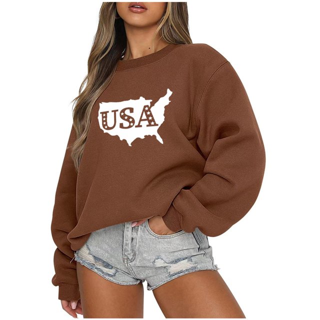 ICHUANYI Liquidación Moda Mujer Impreso Suelto Manga Larga Blusa Cuello Redondo Casual Tops Sudadera ICHUANYI WER202308172992