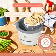 Beautiful 6-Cup Cooked, 3-Cup Uncooked Digital Electric Rice and Grain Cooker with Glass Lid and EverGood Ceramic Nonstick Coating, White Icing by Drew Barrymore