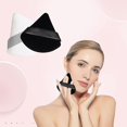 thumbnail image 4 of 12 borlas de maquillaje triangulares de algodón para uso facial, en seco y húmedo (negro y blanco), 4 of 5