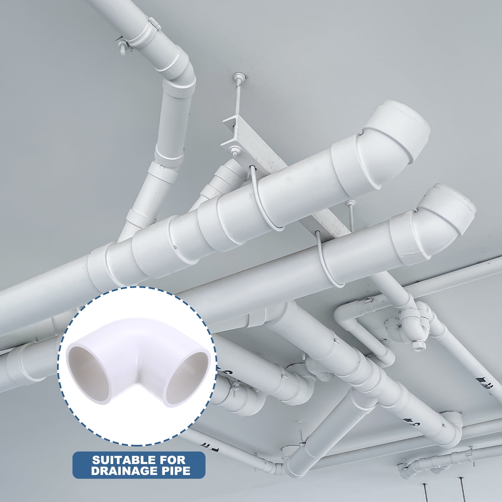 Uxcell Duct Connector, Plastic Dryer Hose Connector Pipe Fitting Adapter Coupling for Vent Hose 3" White