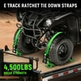 thumbnail image 4 of UTV Wheel Chock Tie-Down Kit - 4,500lb Break Strength  Trailer  Straps System - 4Pack 2" ' E Track Ratchet Straps for SXS, UTV, ATV,  (Bright ), 4 of 7