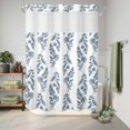 thumbnail image 6 of No Hook Shower Curtain, Blue Botanical Shower Curtains for Bathroom with See Through Top Window, Pastoral Elegant Spring Floral Waterproof & Washable Bath Curtain Stall 48"x72", 6 of 9