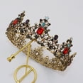 thumbnail image 2 of Granjero Gordo Tocado de princesa para novia, corona de boda, adorno para el cabello con diamantes de imitación de cristal, decoración para fiesta de disfraces de celebración de baile (B), 2 of 3