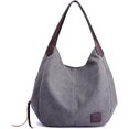 thumbnail image 3 of Bolso de mano Bolso de lona Bolso de hombro Bolso de compras casual Bolso cruzado de trabajo diario Gris, 3 of 4