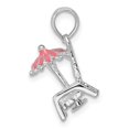 thumbnail image 2 of Auriga 925 Sterling Silver Rhodium-Plated 3D Enameled Beach Chair Pendant for Women (Length - 19.67 mm), 2 of 6