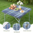 thumbnail image 4 of Blue White and Yellow Checkered Pattern Square Fitted Tablecloth with Elastic Edge,Square Table Cover,Washable Elastic Table Cover for Home Kitchen Party Decor 34"x34", 4 of 6