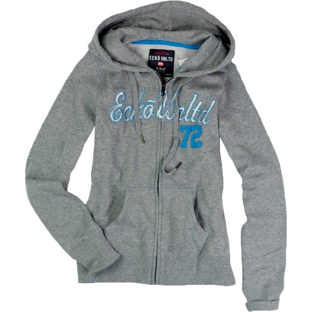 Sudadera con capucha y cremallera frontal Ecko Unltd. Lurex 72 para mujer gris extragrande