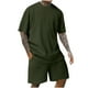 thumbnail image 1 of Traje Deportivo Perforado de los Hombres, Moda de Manga Corta Cuello Redondo de Ocio para el Desgaste Casual Y de Playa, Blusa Atlética de Poliéster Suave, 1 of 9