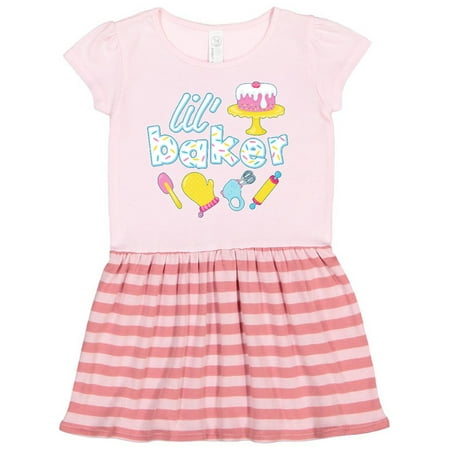 

Inktastic Lil Baker icing and cake Gift Toddler Girl Dress