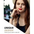thumbnail image 5 of Wearlizer Compatible with Samsung Galaxy Watch 6/5/4 40mm 44mm, Watch 5 Pro 45mm, Watch 6 Classic, Watch 3 41mm Band for Women, Vintage Boho Leather Wristband, Western-Inspired Decorative Strap, 5 of 7