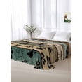 thumbnail image 5 of Black Paw Print King Size Flat Sheet, Wrinkleproof & Fadeproof Cooling Flat Bed Sheet Only, Farmhouse Vintage Shabby Wood Grain Breathable Soft Bedding Top Sheets 105 x 98 Inches, 5 of 8