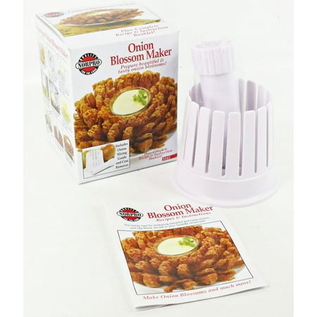 Norpro Blooming Onion Blossom Maker, White, Flower Fry Slicer With Core (Best Mandoline For Waffle Fries)