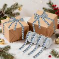thumbnail image 7 of 5 Rolls Christmas Ribbon 1.5 inch Wide Decorative Ribbon for Gift Wrapping and Holiday Decorations Blue and Green Roses Pattern, 7 of 7