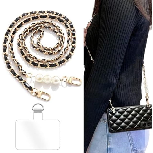 KOMI Phone Crossbody Chain CellPhone Lanyard,Universal Phone Chain Strap with Tether Patches Compatible with Most Phones