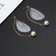 thumbnail image 1 of Versión coreana de pendientes hechos a mano de temperamento literario retro, pendientes de perlas, alas de mariposa de tul, pendientes de gancho para la oreja con alas de mariposa, 1 of 6