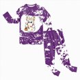 thumbnail image 2 of TOWED22 Kids Halloween Pajamas Pumpkin Ghost Print Cotton Sleepwear Toddler Girls Boys Skeleton Skull Halloween Pjs Sets(Purple,3Y), 2 of 8