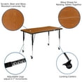 thumbnail image 5 of Flash Furniture Emmy Mobile 76" Oval Wave Flexible Laminate Activity Table Set with 18" Student Stack Chairs, Oak/Black, 5 of 15