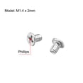 thumbnail image 2 of Uxcell M1.4x2mm Phillips Screw Fastener Silver Tone 2.5mm Dia Screw Head 100 Pack, 2 of 5