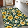 thumbnail image 2 of Yellow Green 4x6 Area Rugs for Living Room, Sunflower Daisy Watercolor Flower Farm Country Non Slip Floor Mat Washable Low-Profile Indoor Carpet for Bedroom, Dining Room, Bathroom, 2 of 9