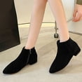 thumbnail image 2 of NECHOLOGY Botas Mujer Adulto Femenino Zapatos Botines mujer Zapatos de mujer Botas gruesas de tacón bajo a la moda Botas cálidas para exteriores (Black, 9), 2 of 5