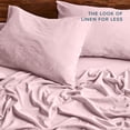 thumbnail image 4 of Bare Home Washed Sheet Set - Premium 1800 Collection - Deep Pocket - 3 Piece - Twin XL, Dusty Pink, 4 of 8