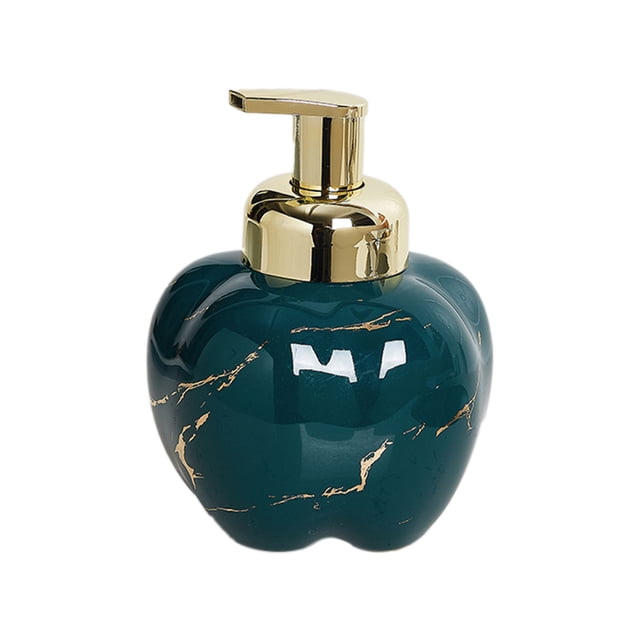 Qeeadeea Marble Ceramic Foaming Soap Dispenser, Foam Soap Dispenser With Gold Pump, Hand Foaming Dispenser, For Barthroom Kitchen-green-fruit