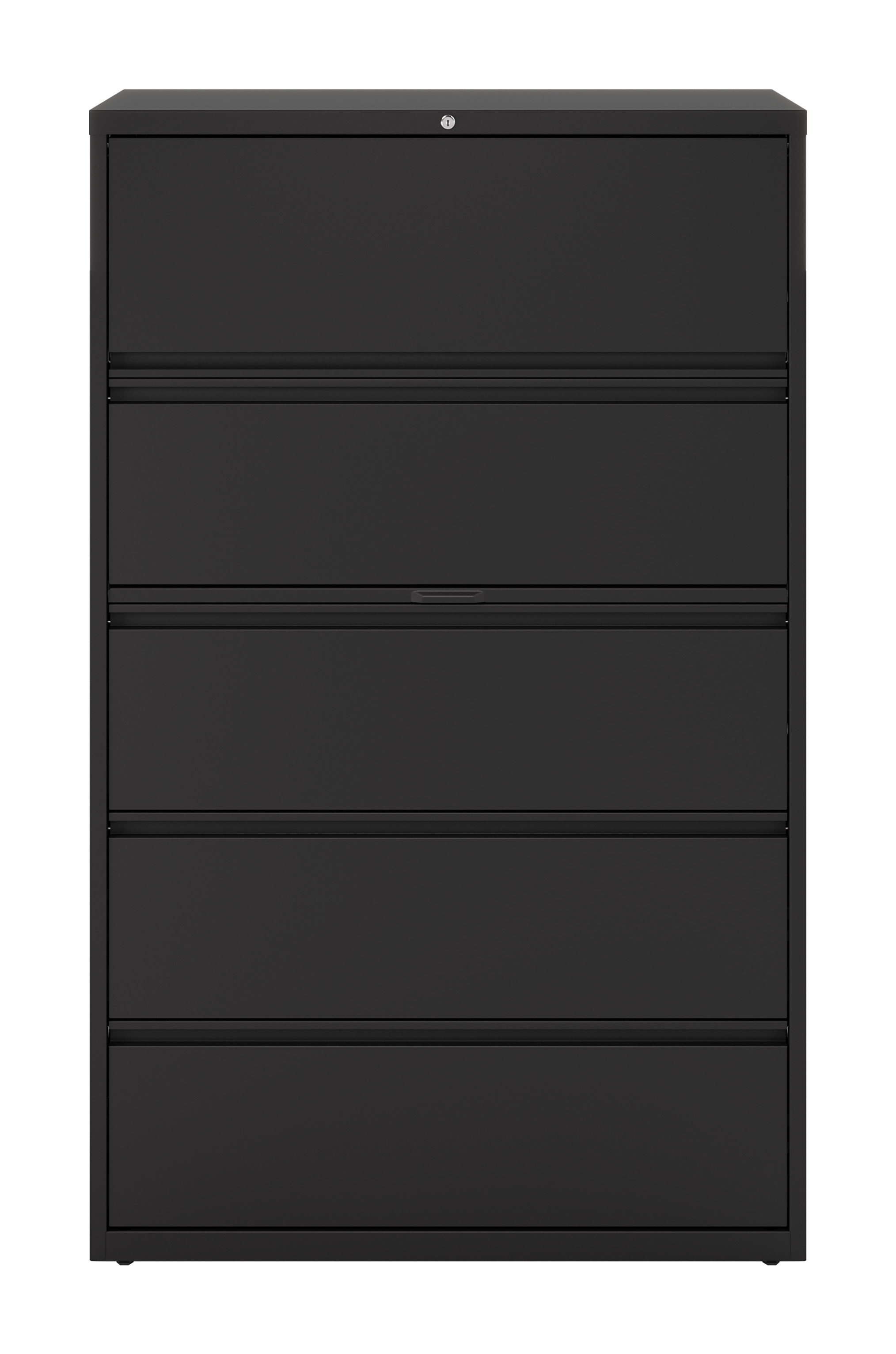 Hirsh 42 inch Wide 5 Drawer Metal Lateral File Cabinet for Home and Office, Holds Letter, Legal and A4 Hanging Folders, Black - image 2 of 10