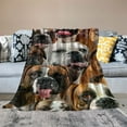 thumbnail image 2 of Qinduosi Boxer Dog Blanket for Kids Adults, Dog Animal Print Cute Plush Blanket, Double Sided Lamb Wool Flannel Sherpa Throw Blanket (Twin, Inches), 2 of 6