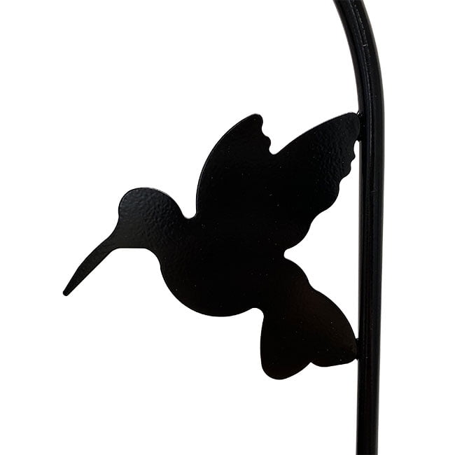 American Gardenworks 65 In. Black Steel Shepherd Hook with Hummingbird TFBHHB