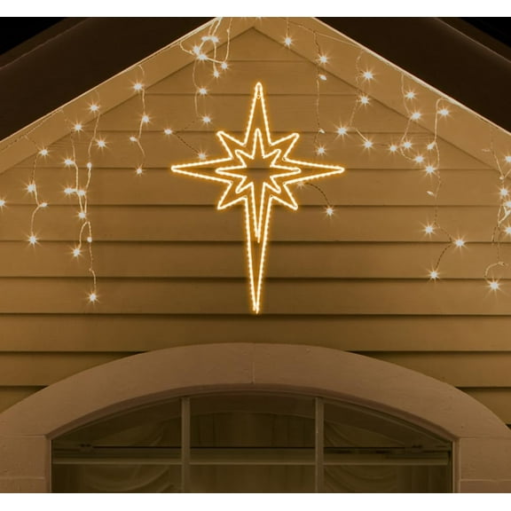 Large 43x32 Inch Lighted Bethlehem Star Neon Motif | 216 Super-Bright LEDs | 11 Lighting Functions & Timer | ETL-Certified 29V | Waterproof for Outdoor/Indoor Home, Party, Wall Hanging