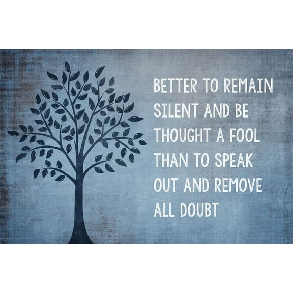 Better To Remain Silent And Be Thought A Fool, motivational poster print