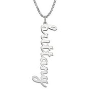Personalized Planet Women's 10K White Gold Vertical Lowercase Script Name Necklace
