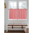 thumbnail image 7 of Half Window Curtains 24 Inches Long, Red White Plaid Window Treatment Curtain Drapes, Modern Farmhouse Buffalo Check Gingham Short Curtains Tiers for Kitchen Over Sink, 27.5"x24", 2 Panels, 7 of 7