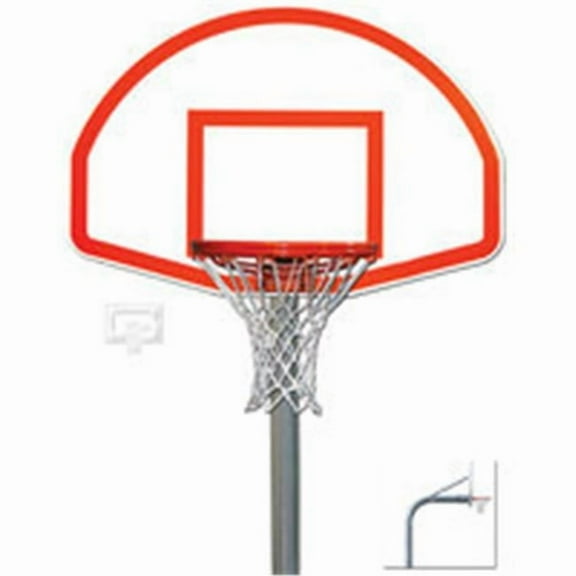 Gared Sports PK4565 4.5 in. O.D. 1750B 240 Goal Front Mount Gooseneck Post with Braces Backboard