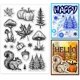 thumbnail image 1 of Sellos transparentes de otoño: sellos de silicona con forma de setas y calabazas para manualidades y scrapbooking., 1 of 7